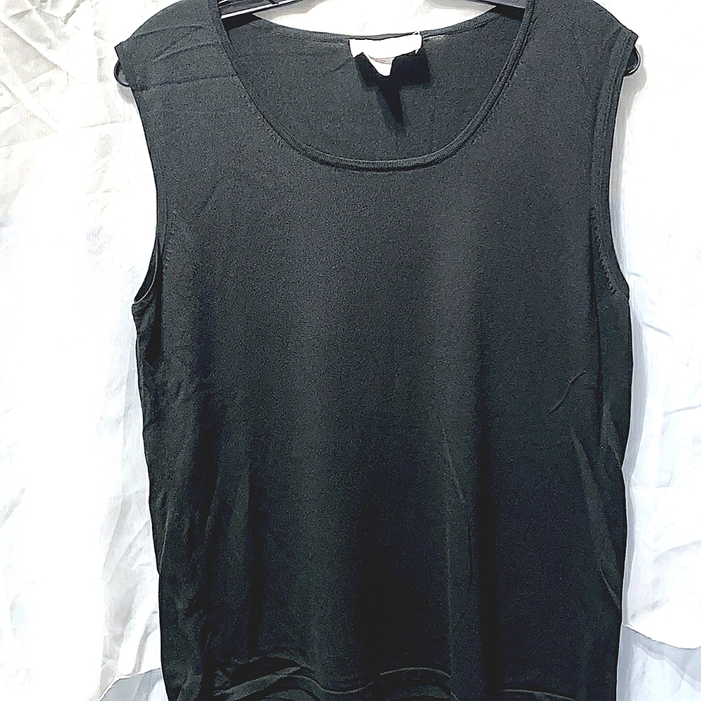 ANDRE’ SAUVAGE BLK RAYON/NYLON TANK SZ L